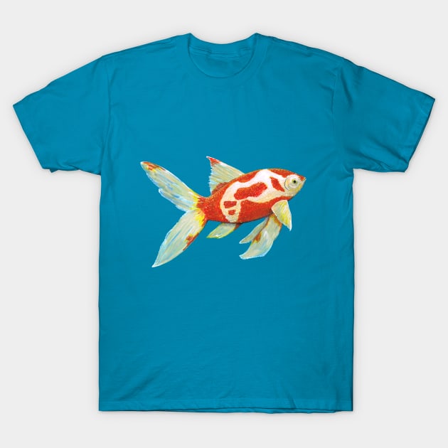 Comet tail goldfish T-Shirt by Bwiselizzy